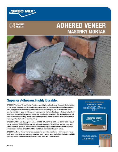 Adhered-Veneer-Mortar