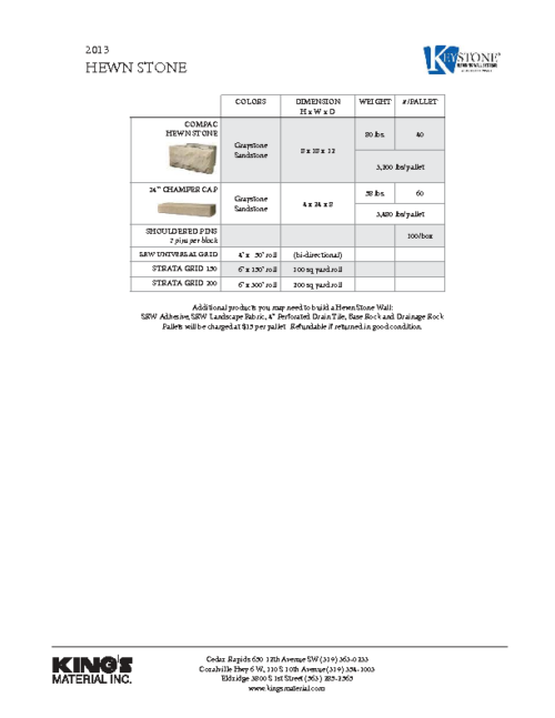 Hewn-Stone-Specs